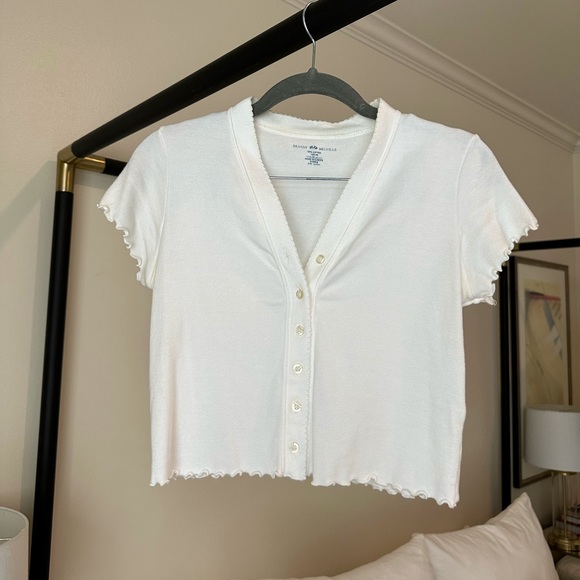 Brandy Melville button up baby tee - Picture 1 of 3
